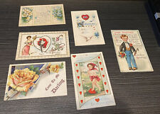 Lot of 6 Victorian Early 1900- Valentine Cards, Calling Cards, Antique Postcards picture