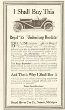 1912 Regal Motor Car Co Detroit MI 25 Underslung Roadster Antique Automobile Ad picture