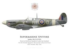 Print spitfire mk vb, s/l jan zumbach, no. 303 squadron raf, 1942 (by G. marie) picture