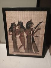 Authentic Hand Painted Ancient Egyptian Papyrus,Replica From Temple walls Signed picture