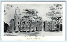 EDGEFIELD, SC ~ Artist View FIRST BAPTIST CHURCH Educational Plant Postcard picture