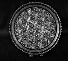 ABCG, Antique, American Brilliant Cut Glass 11” Tray In A “Basketweave” Pattern. picture