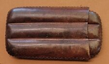 Leather 3 Finger Cigar Case - Used England VINTAGE  picture
