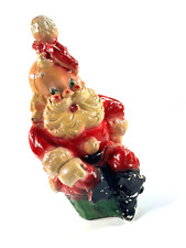 Antique 30s 40s Ceramic Chalkware Christmas Santa Clause coin abn picture