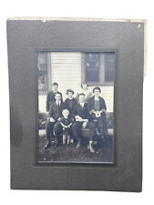 Vtg Atq Black White Original Portrait Photo Family Of 7 Dated Signed May 6 1923 picture