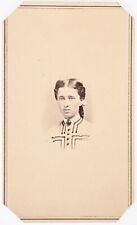 ANTIQUE CDV C. 1860s 2C CIVIL WAR TAX STAMP GORGEOUS NAMED LADY DUNKIRK NEW YORK picture