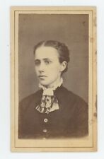 Antique CDV Circa 1870s Stunning Portrait of Beautiful Young Woman in Dress picture