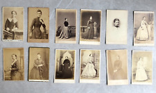 CDV Photos x12 Job Lot Women In Studio Victorian Antique picture