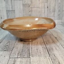 Japanese? Handmade Pottery Bowl Tea Signed Flaw picture