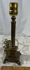 Antique Brass Table Lamp 10” Light Candle Stick VTG picture