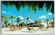 Sarasota, Florida FL - Gulf Beach Hotel - Modern Hotel Court - Vintage Postcard picture
