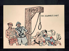 Mint WW2 England Patriotic Postcard End of Journey Hitler at Gallows picture