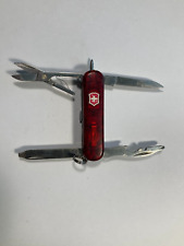 Victorinox Swiss Army 58mm Knife Translucent Ruby Red, White LED Midnite Manager picture