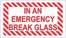 3.5x2 In An Emergency Break Glass Sticker Vinyl Wall Decal Decals Stickers Signs picture