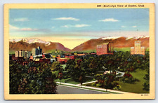 Original Old Vintage Antique Postcard Image Birds Eye View Of Ogden Utah picture