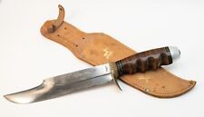 Rare VTG ROMO Italy Buffalo Skinner Large Bowie Hunting Fighting Knife & Sheath picture