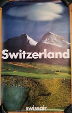 RARE 1980s Original SwissAir Switzerland Travel Poster 40