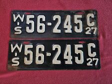 PAIR 1927 Wisconsin license plates -- plate # 56-245 picture