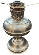 Antique B & H Kerosene Lamp Base Nickel 12” Tall 8” Wide picture