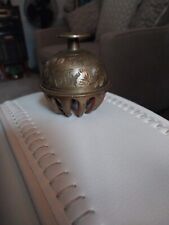 Antique Brass Asian Etched Elephant Bell picture