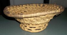 Vintage Handmade Woven Reed Basket Bowl picture