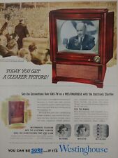 1952 Westinghouse Television Print Ad CBS-TV Conventions Madison 688K24 Life Mag picture