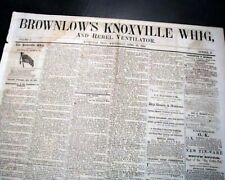 Very Rare PARSON BROWNLOW Knoxville Tennessee Abe Lincoln Rebel 1865 Newspaper picture