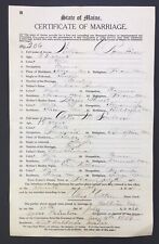 c.1910 State of Maine Certificate of Marriage Hiram, Maine Rankin Ephemera picture