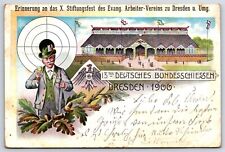 Postcard Dresden Germany 13th Federal Shooting Competition 1900 Man w/ Gun AP15 picture