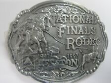  National Finals Rodeo Hesston 1997 NFR Adult Cowboy Buckle, Vintage, Orig. Pkg. picture