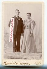 Cabinet Photo - JOHNSON Family bride & Groom, Augusta, Wisconsin, Nice Cond picture