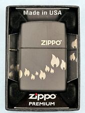 Zippo Flame Icons 48980 Design Double Sided Black Matte Zippo Lighter NEW picture