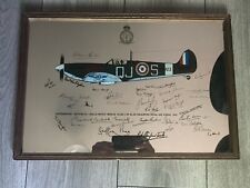 RAF Spitfire Framed Mirror by artist Keith Broomfield with Facsimile Signatures picture