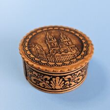 Russian Birch Bark Trinket Jewelry Ring Box Brown Storage Royal Castle Cathedral picture