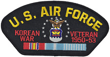 U S AIR FORCE KOREAN WAR VETERAN 1950-53 with SHIELD and SERVICE RIBBONS PATCH picture