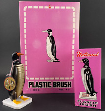 Vintage National Plastics Penguin Nylon Brush 6 Pack Box Store Display New picture