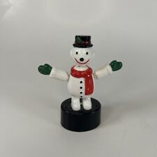 Vintage 70's Christmas Toy Push Puppet Snowman picture