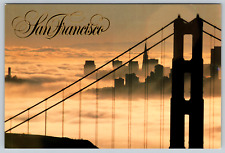 c1970s San Francisco Golden Gate Bridge Fog Vintage Postcard picture