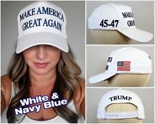 White & Navy Blue Official Trump 45-47 Make America Great Again 2024 MAGA Hat picture