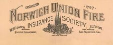Advertisment Card for Norwich Union Fire Insurance Society dated 1797 - Insuranc picture