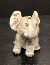 Vintage 1950s Chalkware Elephant Figurine Kitschy Pop Fab picture