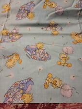 Suzie's Zoo vintage blue animal fabric material novelty sewing 18x30