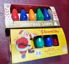 VINTAGE  C6 FLAME LAMP CHRISTMAS TREE CONE LIGHT BULBS (LOT OF 10)TESTED Boxed picture
