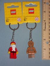 Lego MINIFIGURE KEYRINGS Santa Claus 850150 Gingerbread Boy 851394 Christmas NWT picture