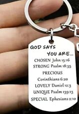 God Jesus Lord Cross Bible Quote Keychain  picture