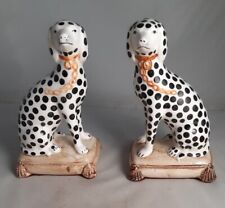 Vintage Fitz & Floyd Dalmatian Dog Bookend Set Figurine Staffordshire picture