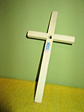 Lovely White Porcelain Hanging Cross RR Roman Special Occasion 1985 Crucifix 7