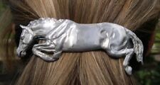 Jumping Hunter horse hair, scarf clip barrette Pewter Direct From Artist Studio picture