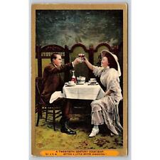 Postcard A Twentieth Century Courtship Getting A Little Better Acquainted Wine picture