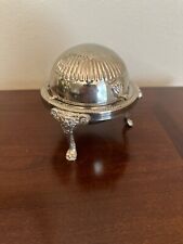 Vintage Leonard Hong Kong Silver Plate Roll Top Butter/Caviar Dish picture